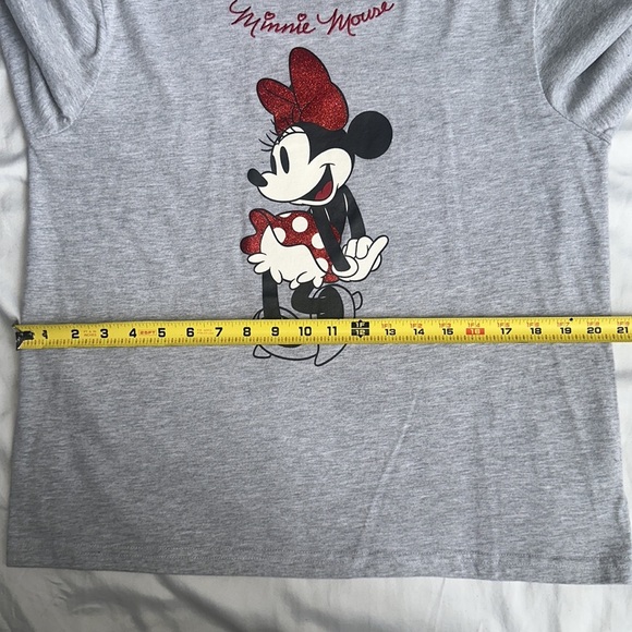 Disney Minnie Mouse Gray and Red Long Sleeve Tee - Picture 5 of 6